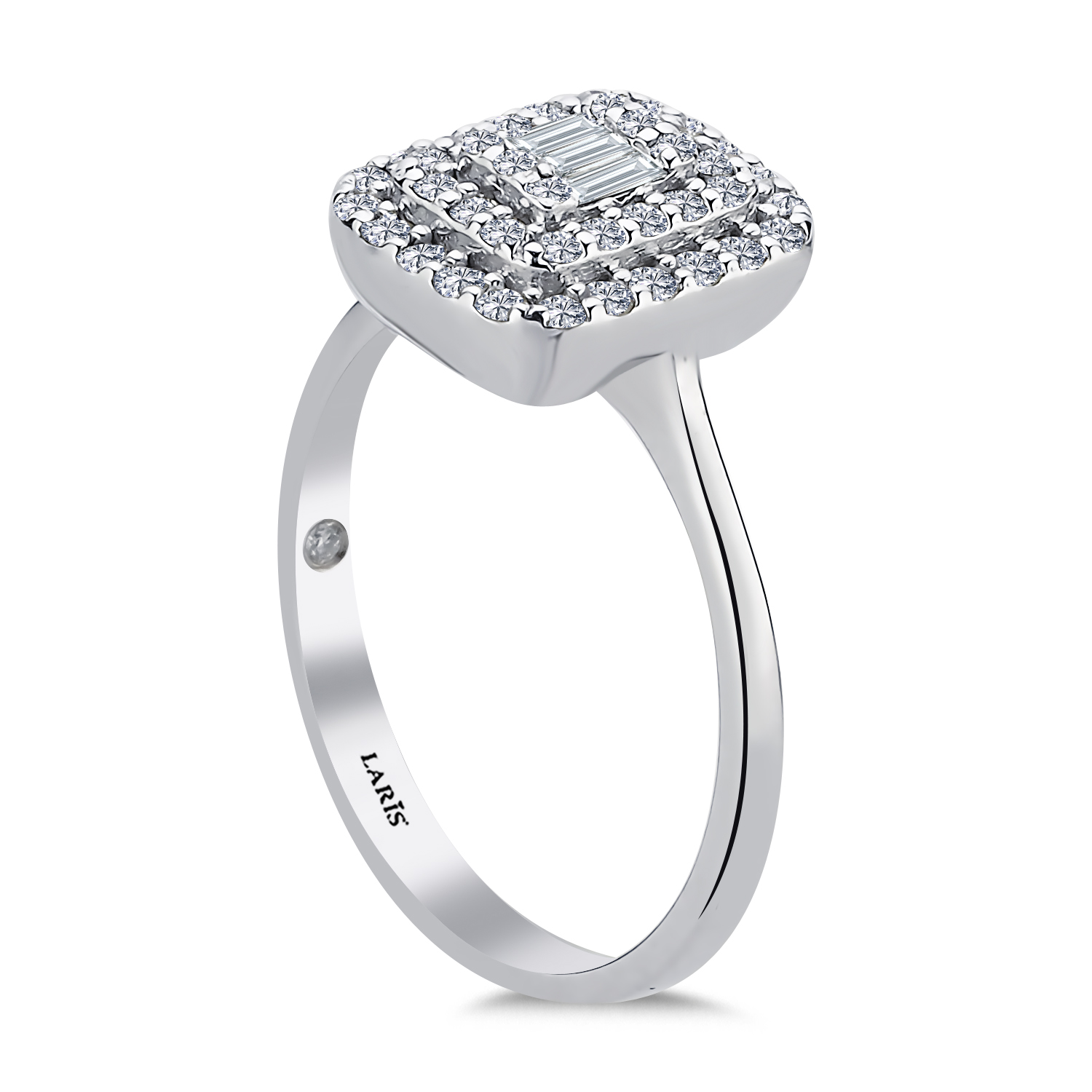 Baget Yüzükler 0,45 Karat Pırlanta Çift Sıra Baget Yüzük