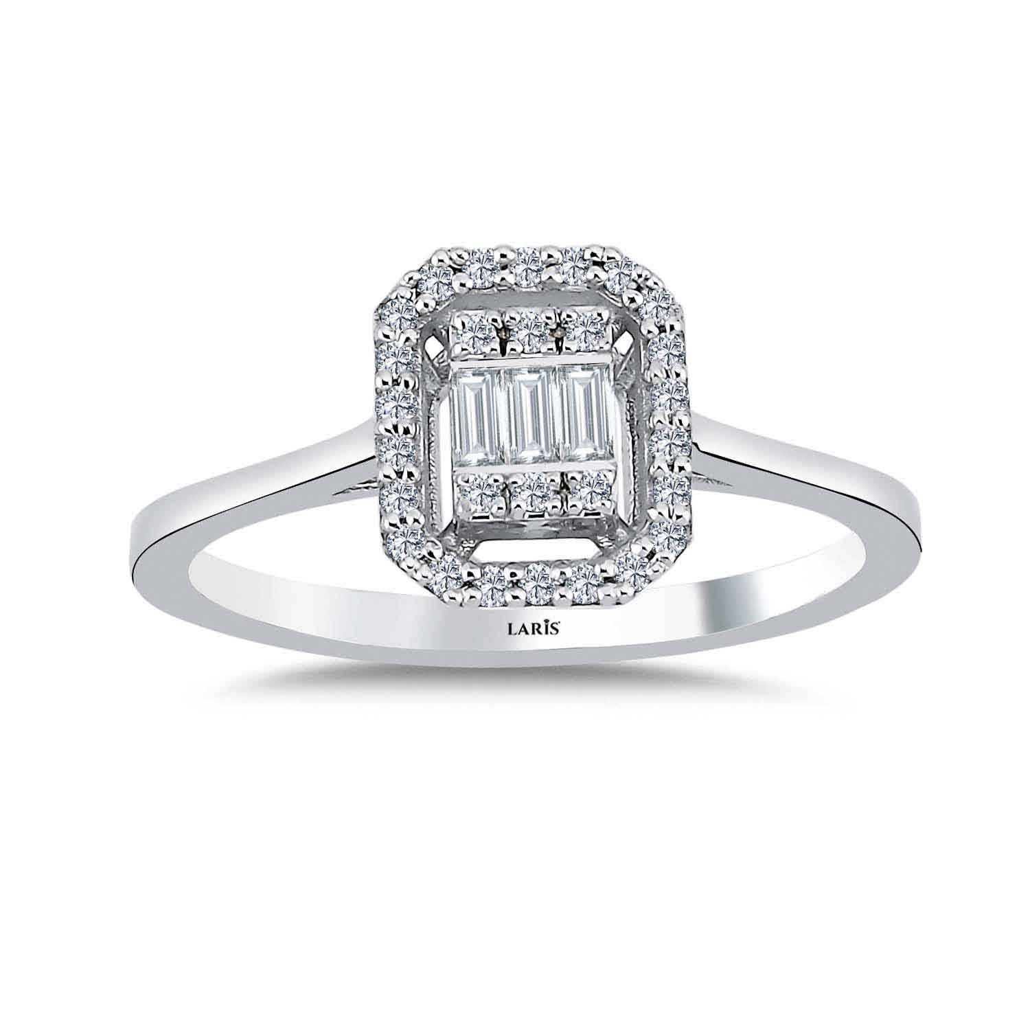 Baget Yüzükler 0.15 Karat Pırlanta Flora Baget Yüzük