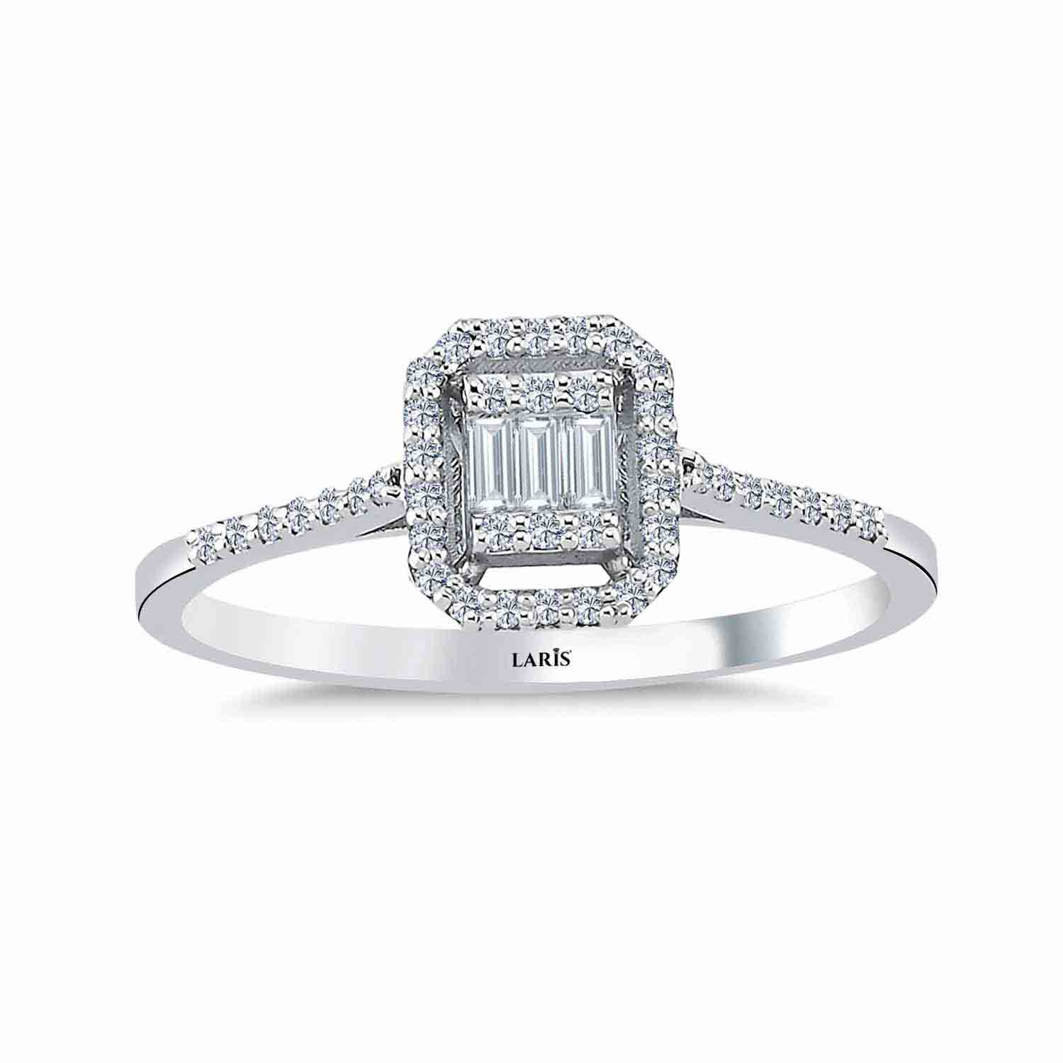 Baget Yüzükler 0,20 Karat Pırlanta Flora Baget Yüzük