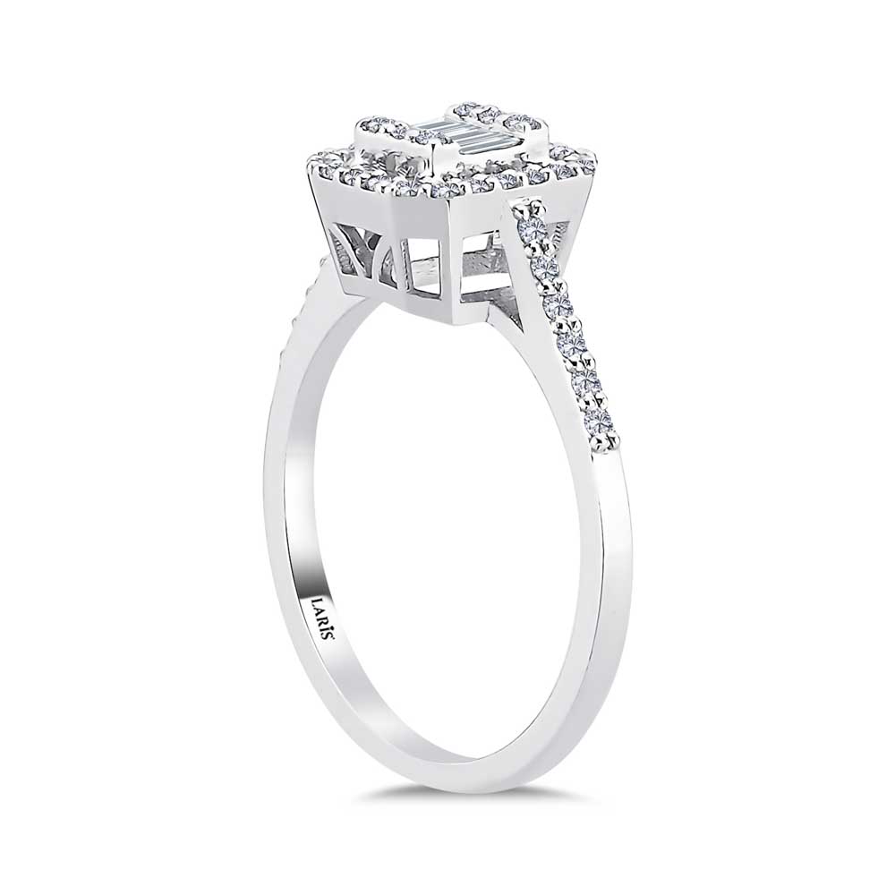 Baget Yüzükler 0,40 Karat Pırlanta Flora Baget Yüzük