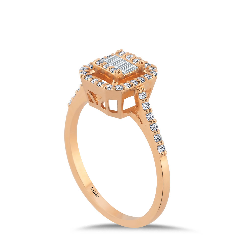 0,35 Karat Pırlanta Flora Baget Yüzük