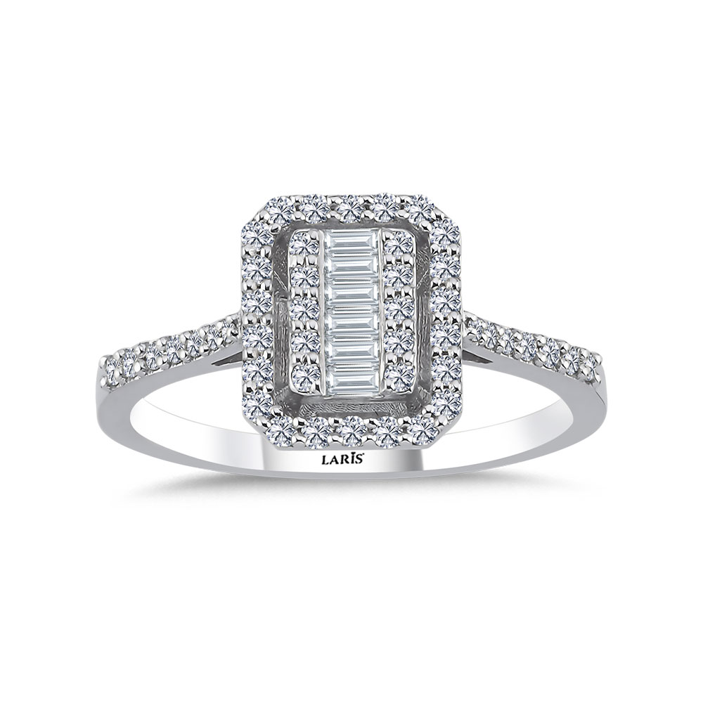 Baget Yüzükler 0,40 Karat Pırlanta Baget Yüzük