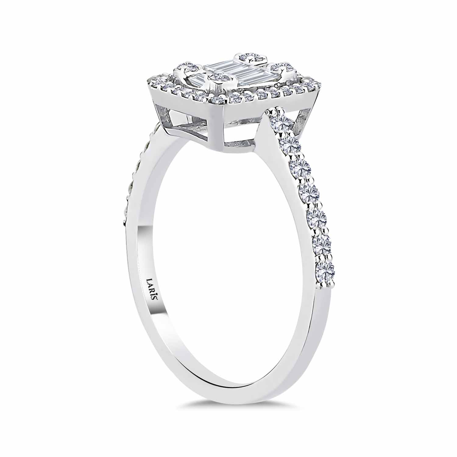 Baget Yüzükler 0.76 Karat Pırlanta Baget Yüzük