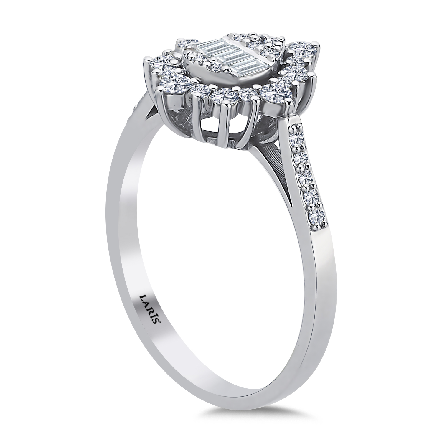 0,48 Karat Pırlanta Damla Baget Yüzük