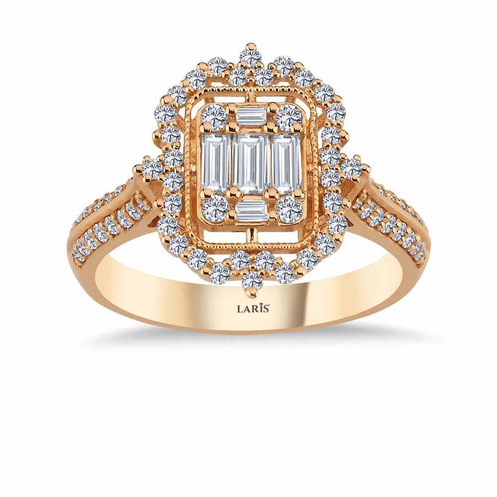 Baget Yüzükler 0,66 Karat Pırlanta Vintage Baget Yüzük