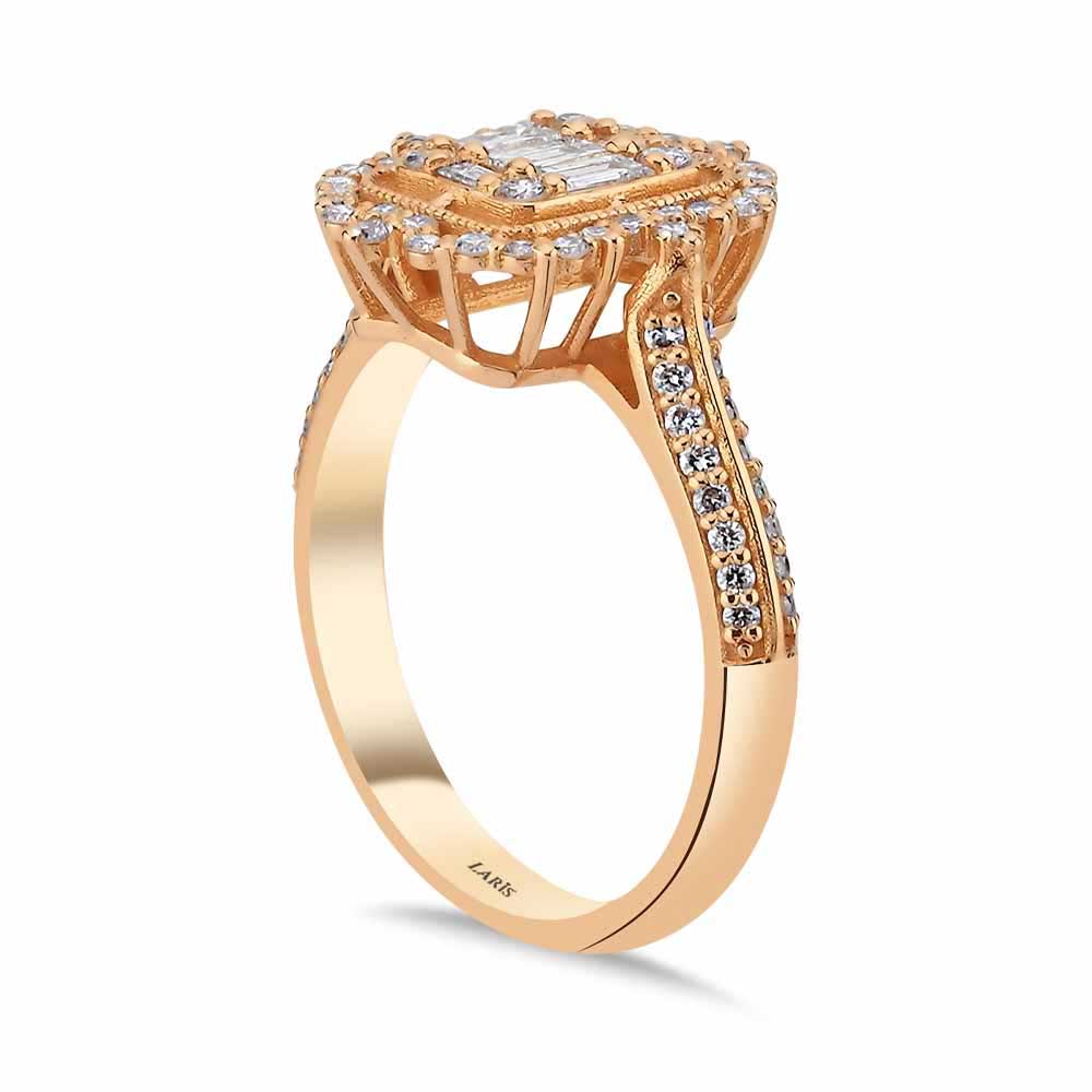 Baget Yüzükler 0,66 Karat Pırlanta Vintage Baget Yüzük