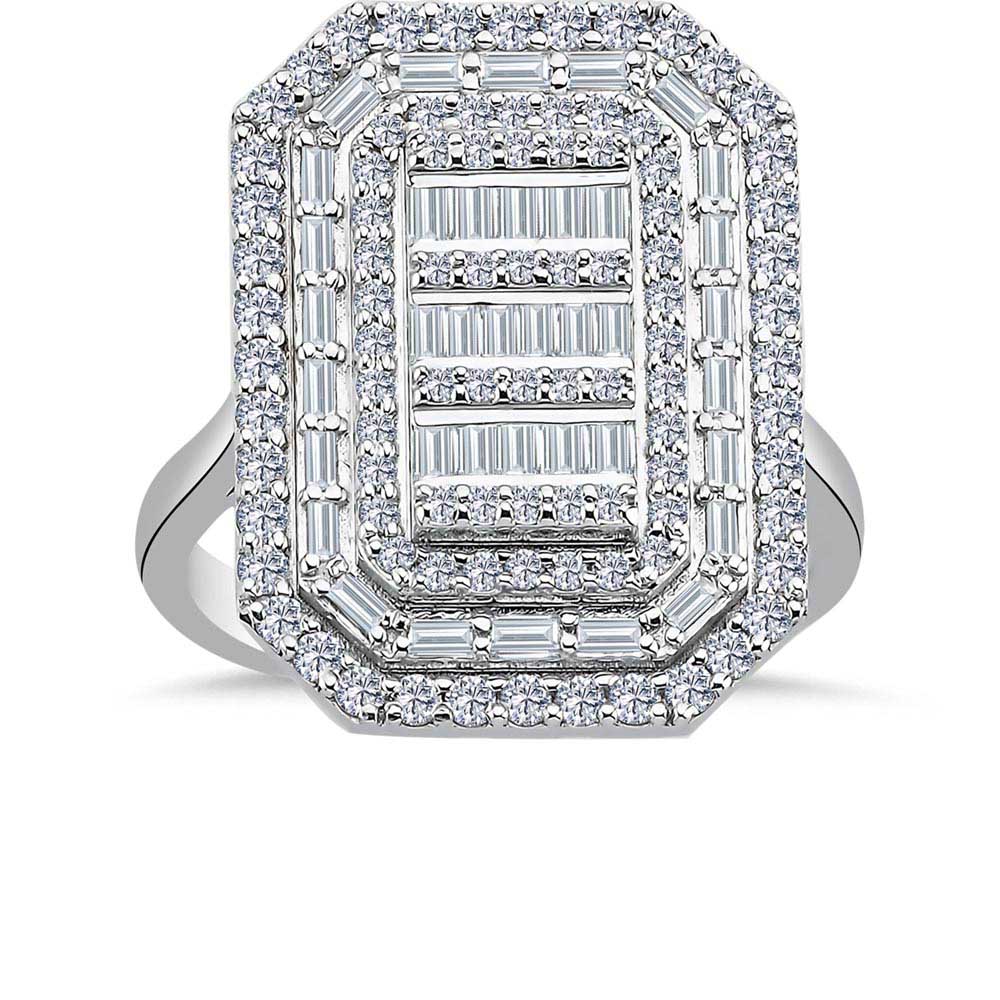 1,13 Karat Pırlanta Mega Baget Tasarım Yüzük