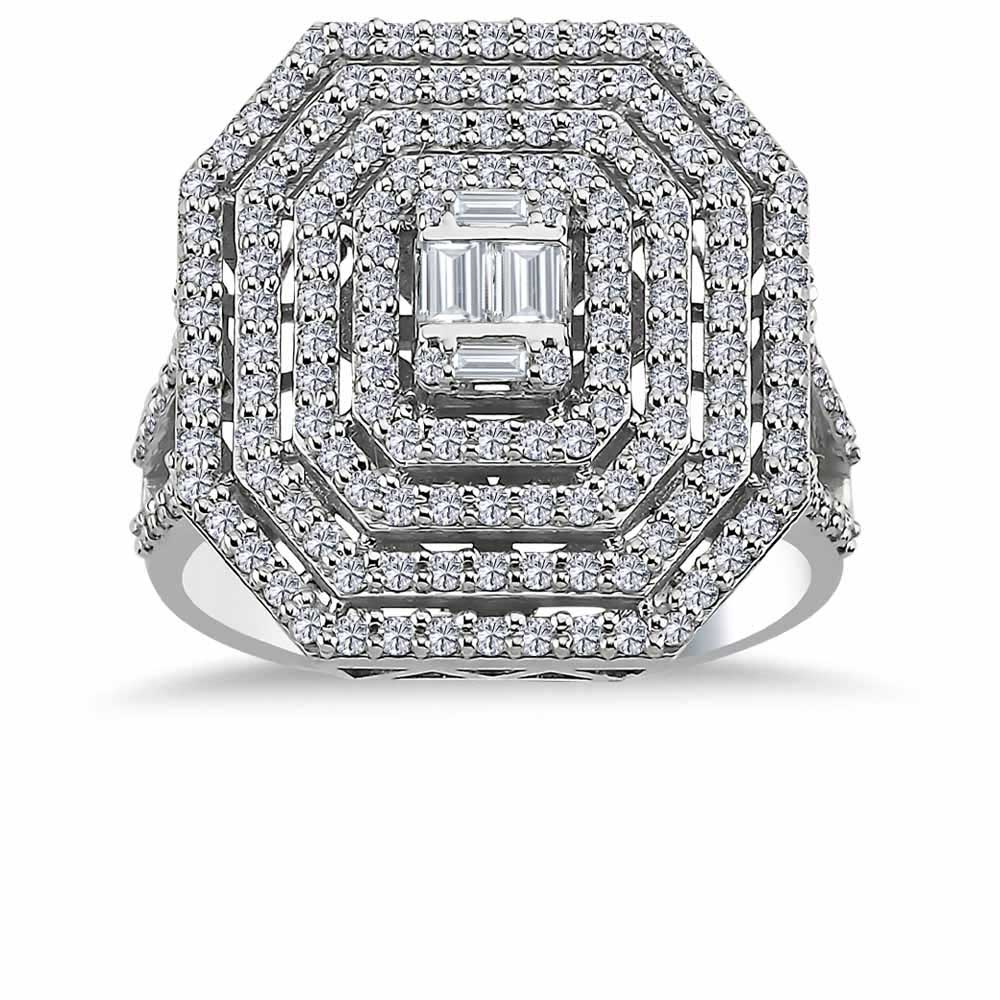 Baget Yüzükler 0,97 Karat Pırlanta Özel Tasarım Mega Baget Yüzük