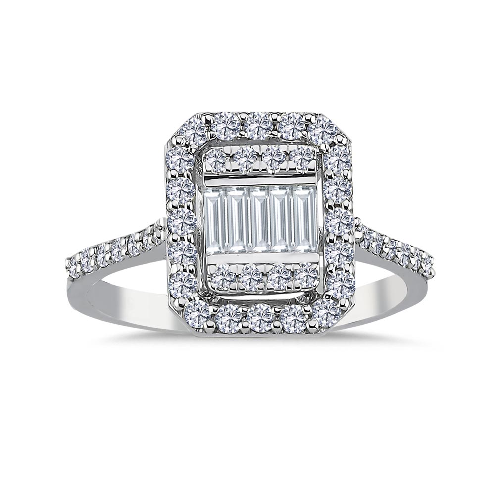 0,59 Karat Pırlanta Baget Yüzük