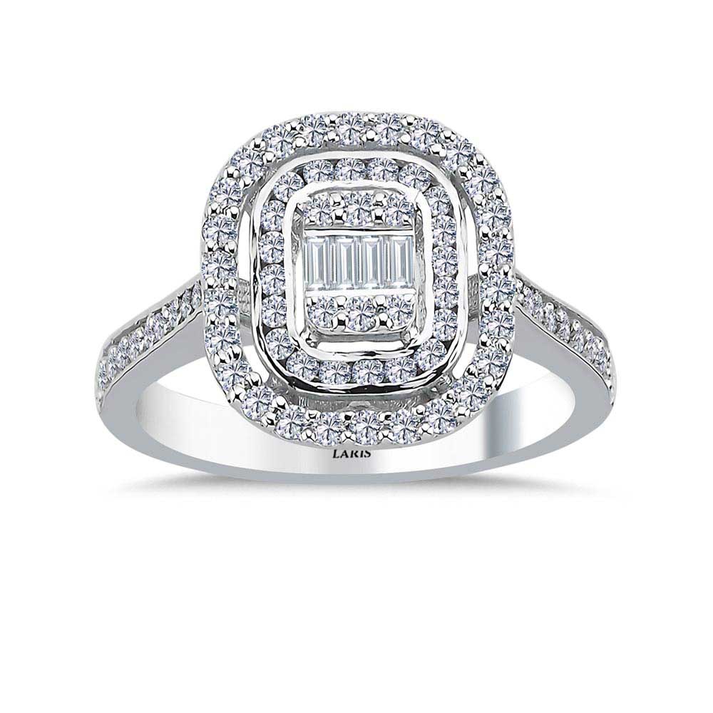 0,59 Karat Pırlanta Taşlı  Baget Tasarım Yüzük