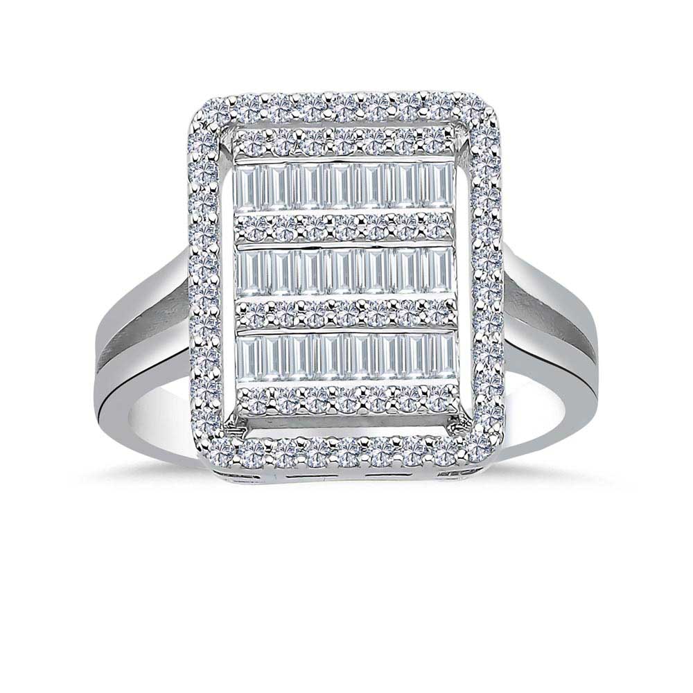 0,88 Karat Pırlanta Taşlı Baget Yüzük