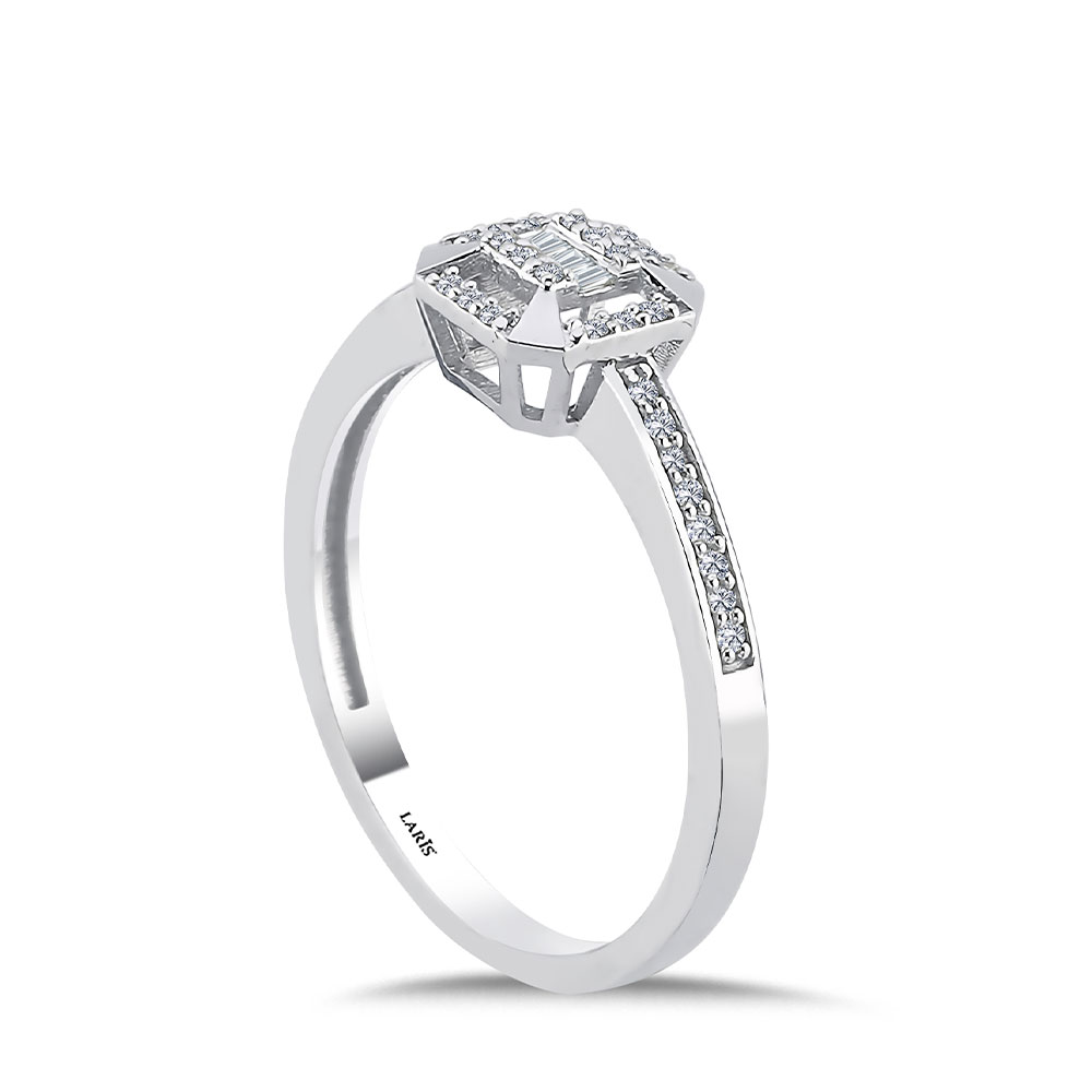 0,13 Karat Pırlanta Baget Yüzük