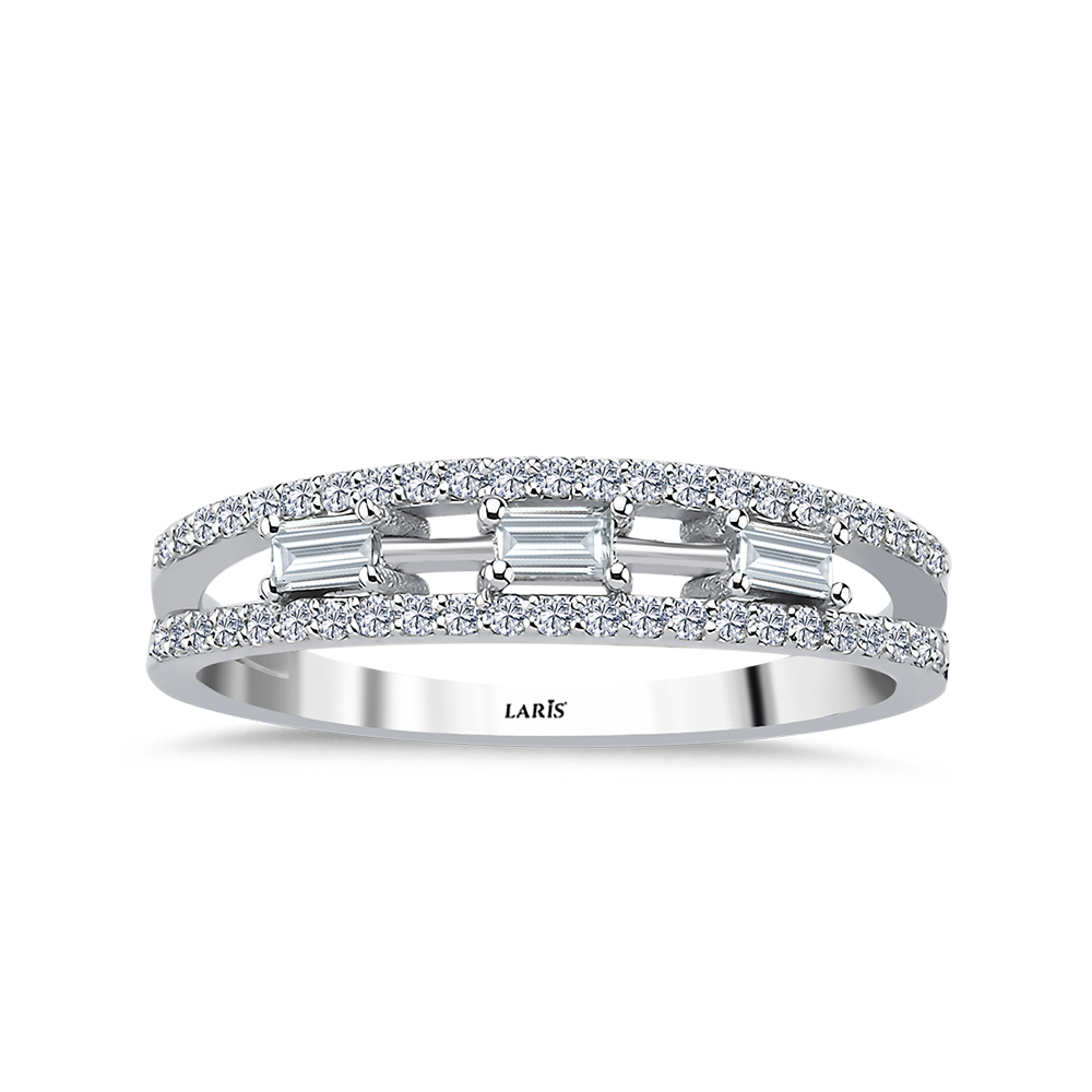 Özel Tasarım Yüzükler 0,35 Karat Pırlanta Baget Eternel Yüzük