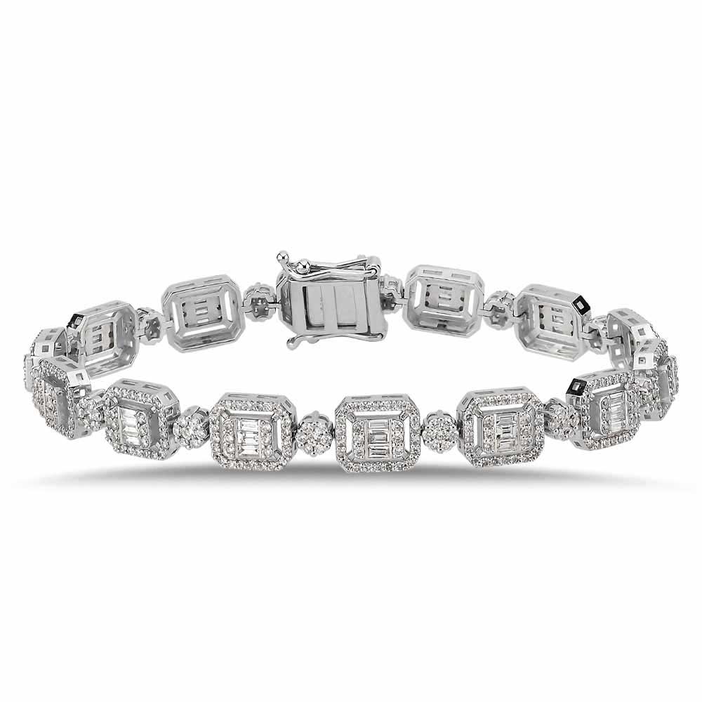 Baget Bileklikler 3,40 Karat Pırlanta Özel Tasarım Baget Bileklik