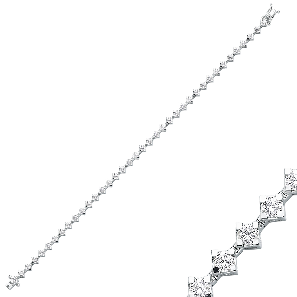 3,25 Karat Pırlanta Çapraz Yuva Su Yolu Bileklik