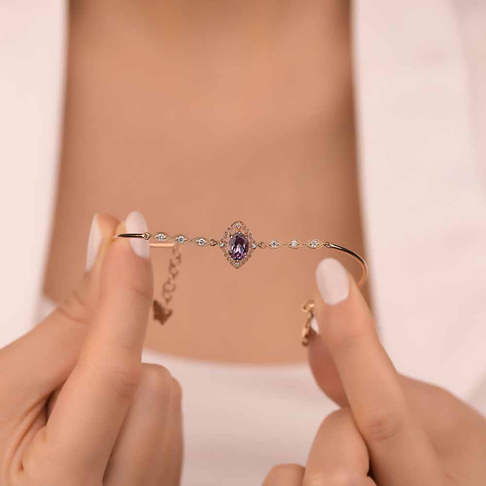 Pırlanta Vintage Alexandrite Hediyelik Bileklik