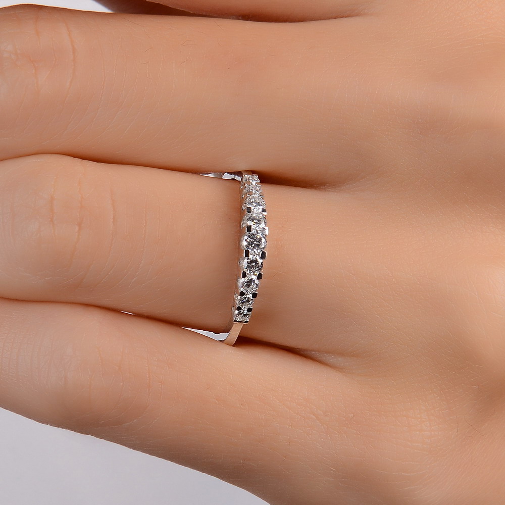 Tamtur / Yarımtur Yüzükler 0,36 Karat Pırlanta Süzme Yarımtur Yüzük