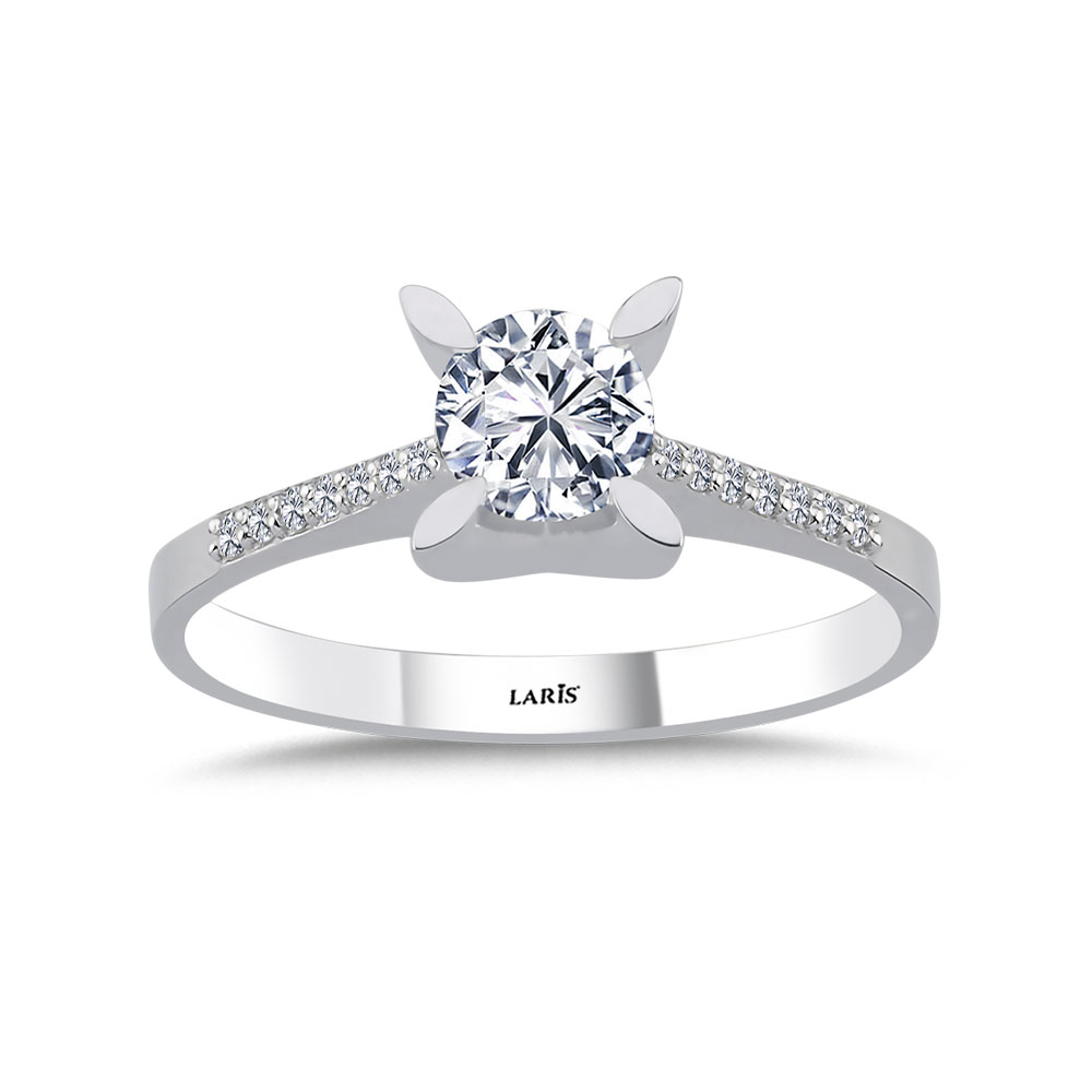0,56 Karat Kolları Taşlı Serene Pırlanta Yüzük