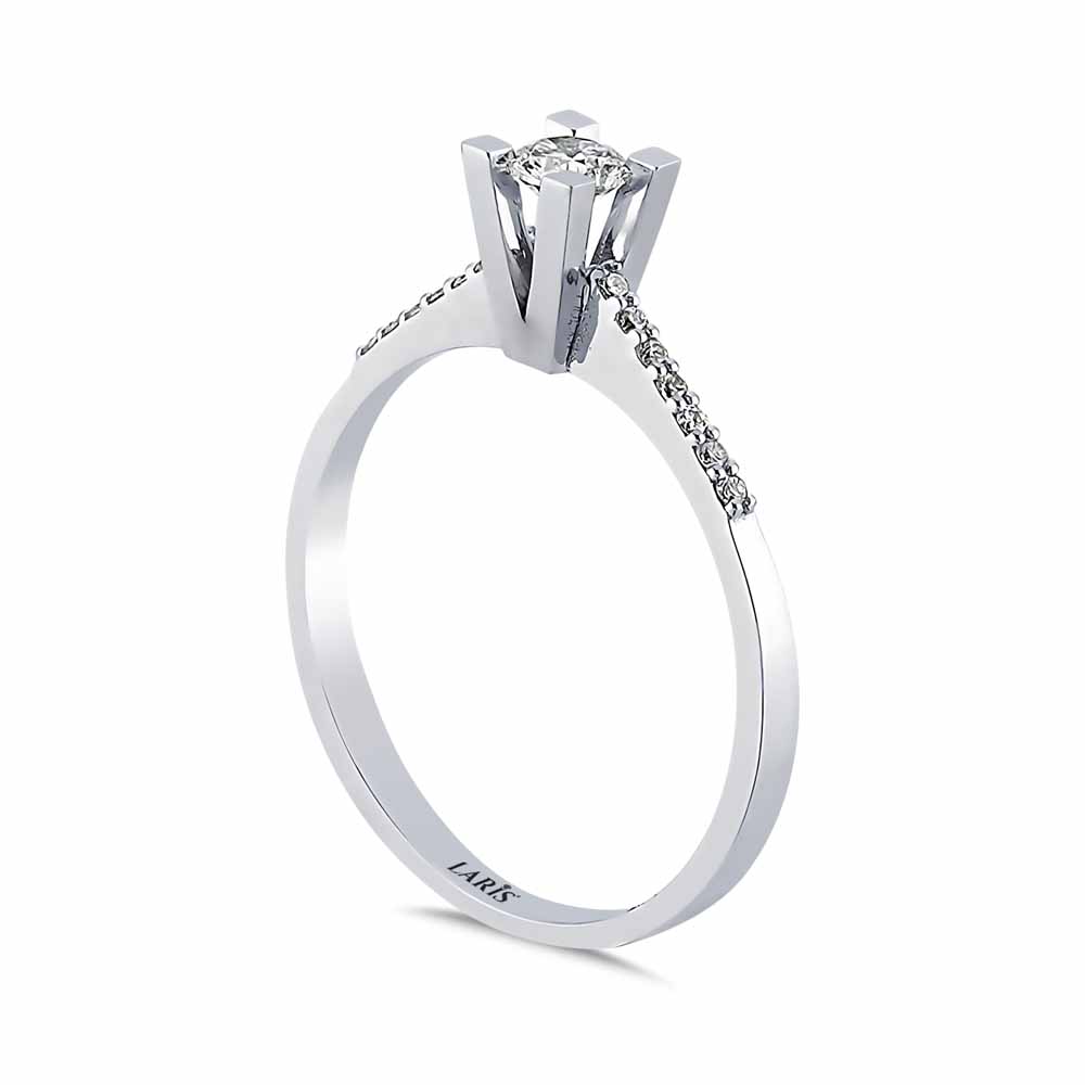 0,37 Karat Pırlanta Kolu Taşlı Stellar Tektaş Yüzük