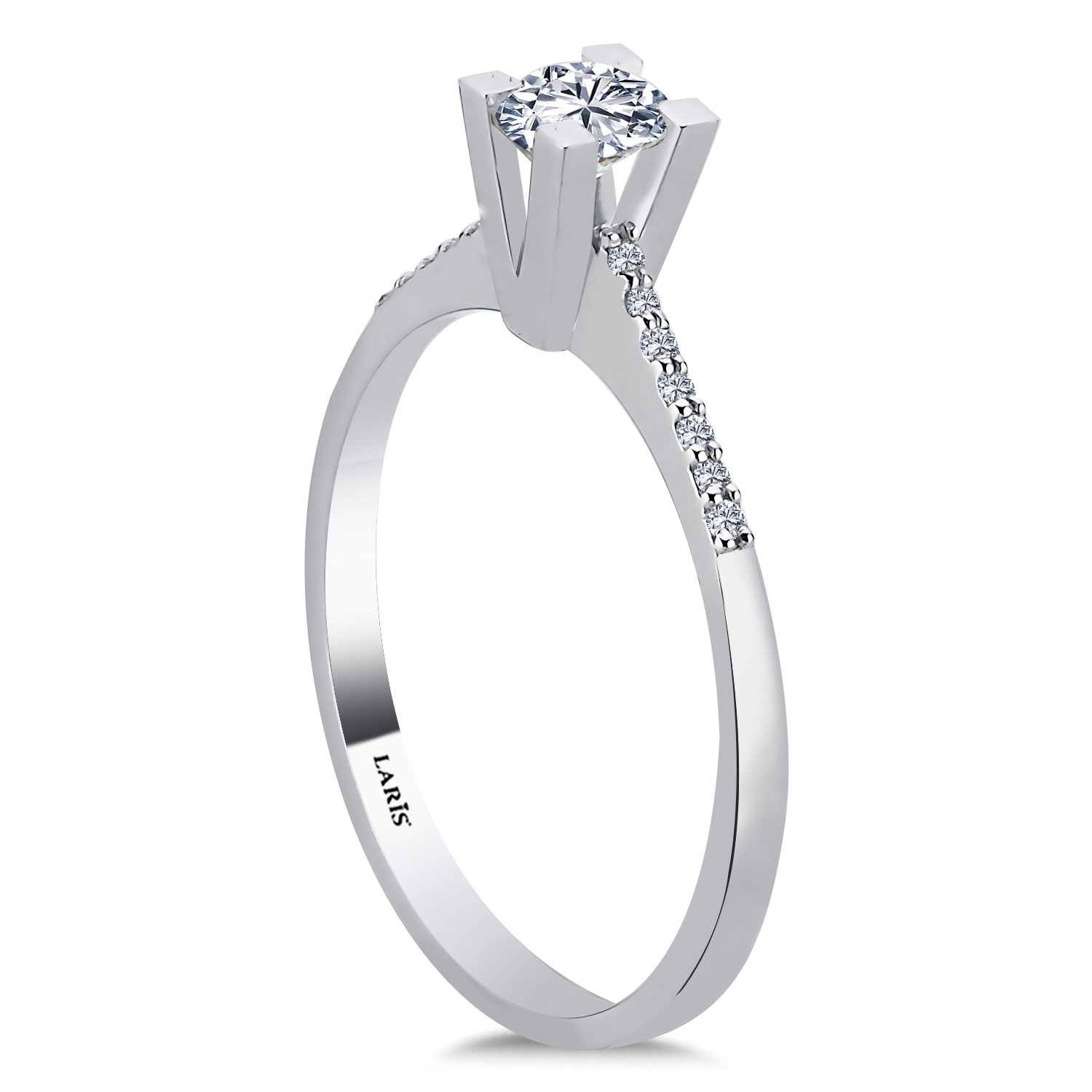 0,36 Karat Pırlanta Kolları Taşlı Stellar Tektaş Yüzük