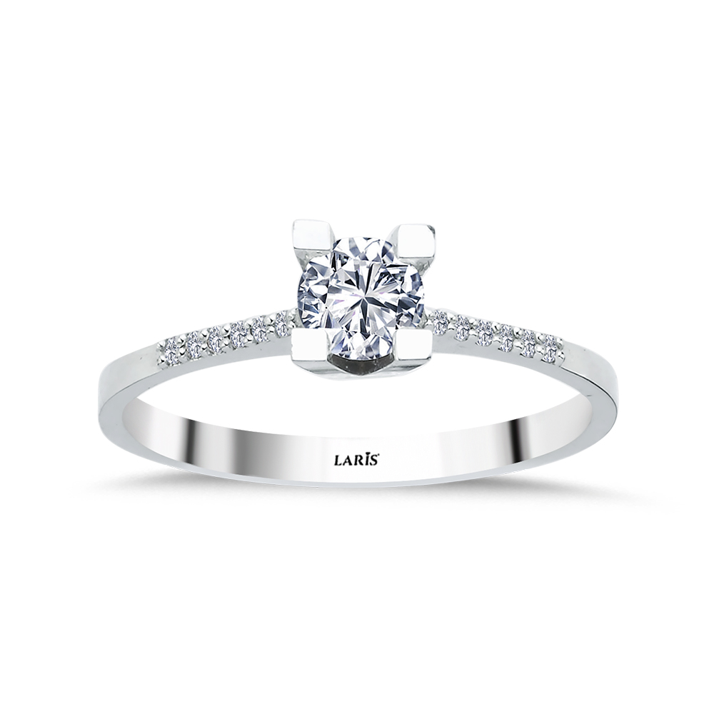 Tektaş Yüzükler 0,47 Karat Kolları Taşlı Stellar Pırlanta Yüzük