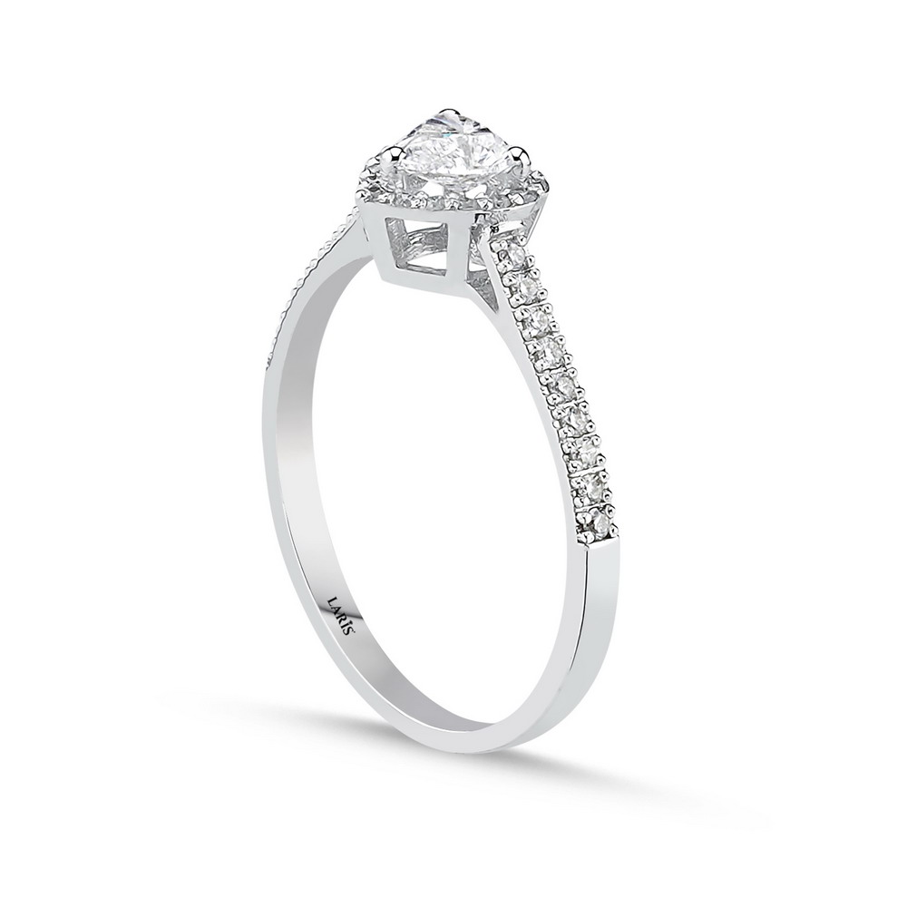 0,45 Karat Pırlanta Kalp Kesim Özel Tasarım Fantezi Tektaş Yüzük