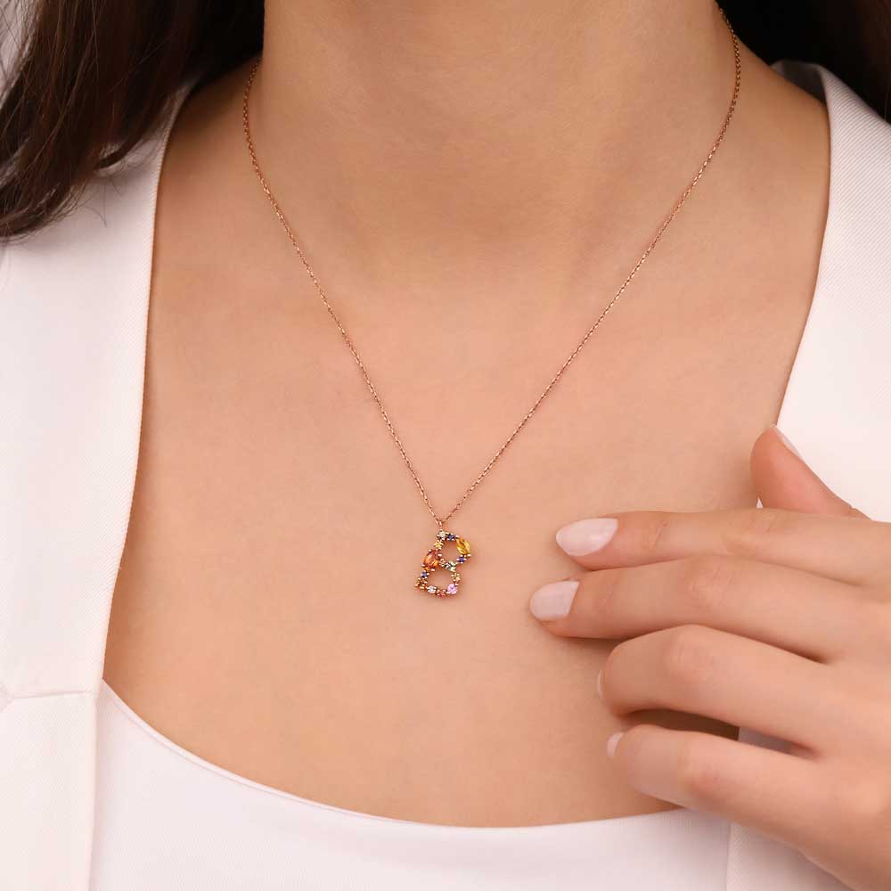 1,01 ct. Pırlanta Safir Harf Kolye