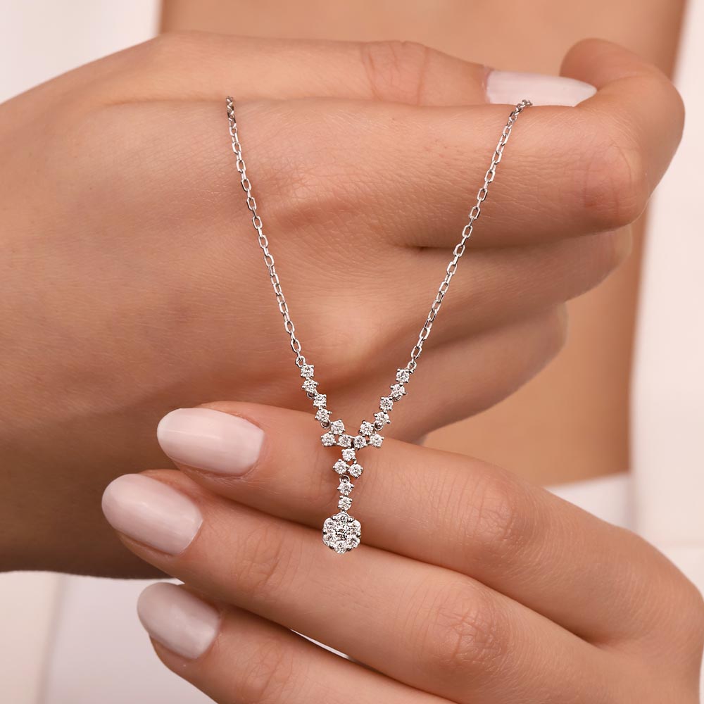 0,63 Karat Pırlanta Özel Tasarım Coronet Kolye