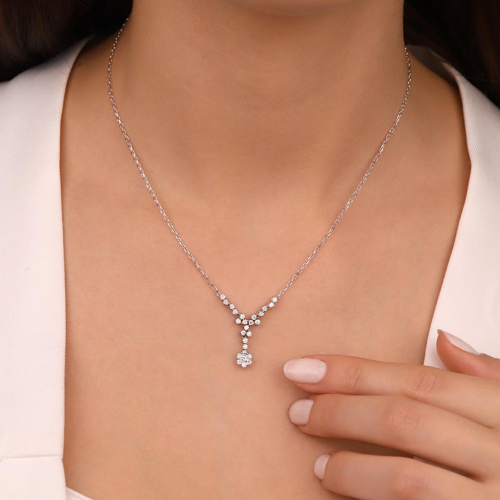 0,63 Karat Pırlanta Özel Tasarım Coronet Kolye