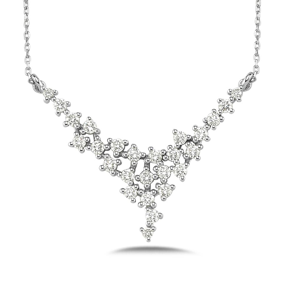 0.56 Karat Pırlanta Özel Tasarım Salkım Kolye