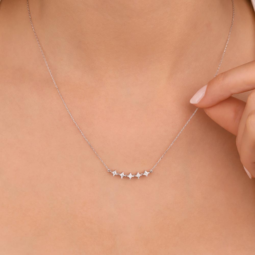 Özel Tasarım Kolyeler 0,20 Karat Pırlanta Beştaş Kolye