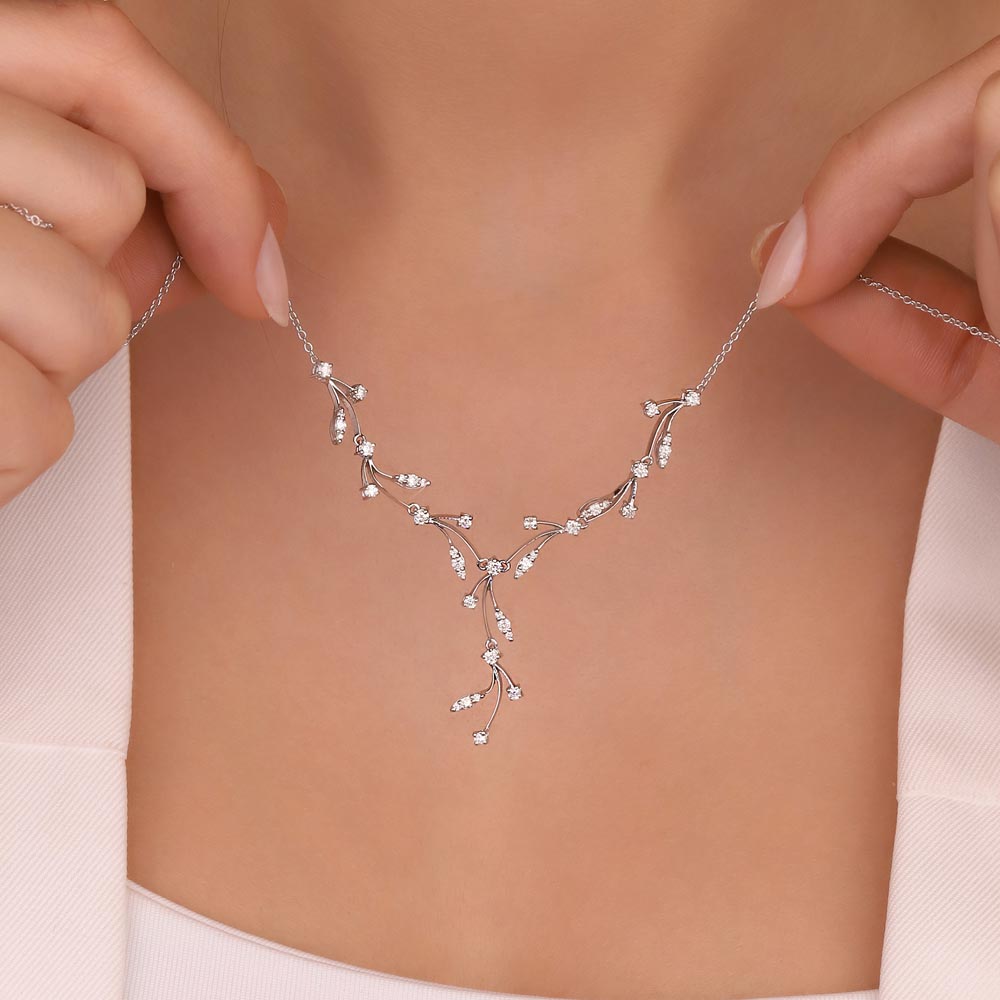 Özel Tasarım Kolyeler 1,03 Karat Pırlanta Özel Tasarım Fantezi Çalı Kolye