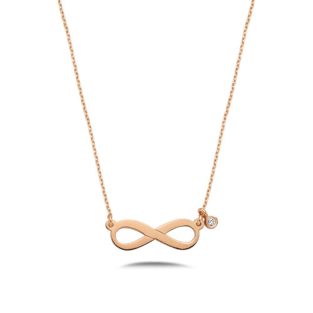 Özel Tasarım Kolyeler Pırlanta Sonsuzluk Hediyelik Kolye