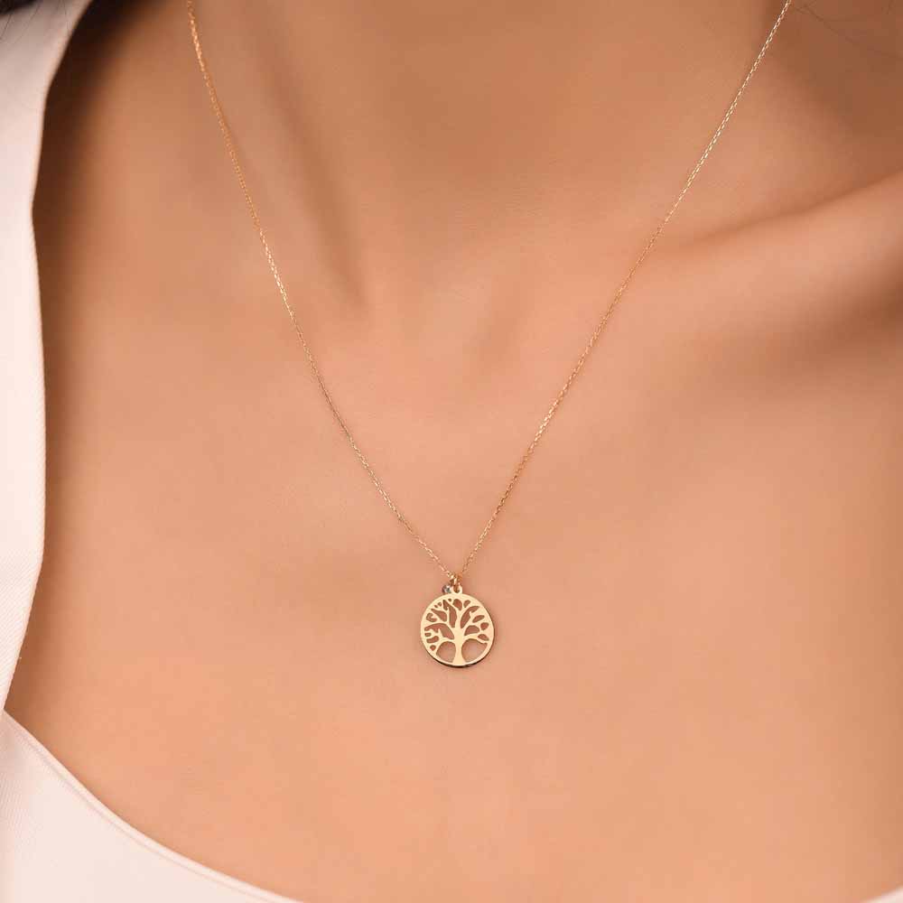 Özel Tasarım Kolyeler Pırlanta Hayat Ağacı Hediyelik Kolye