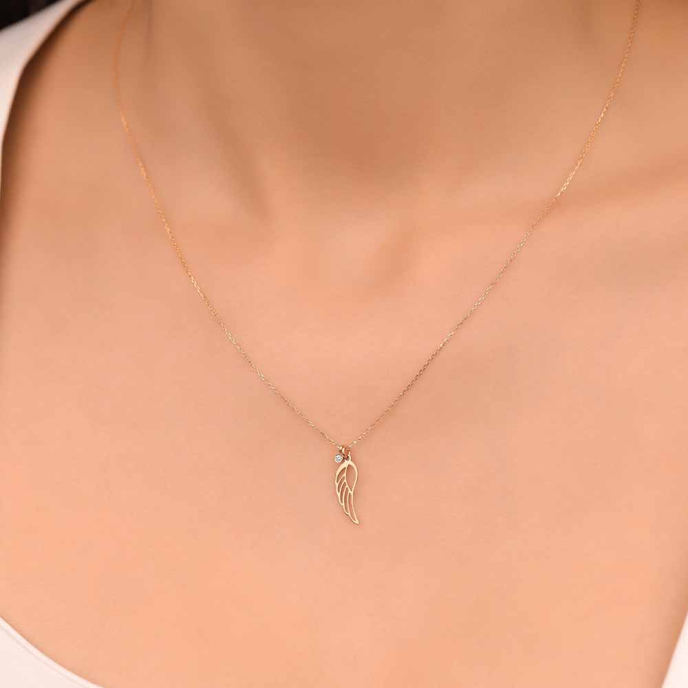 Özel Tasarım Kolyeler Pırlanta Kanat Hediyelik Kolye