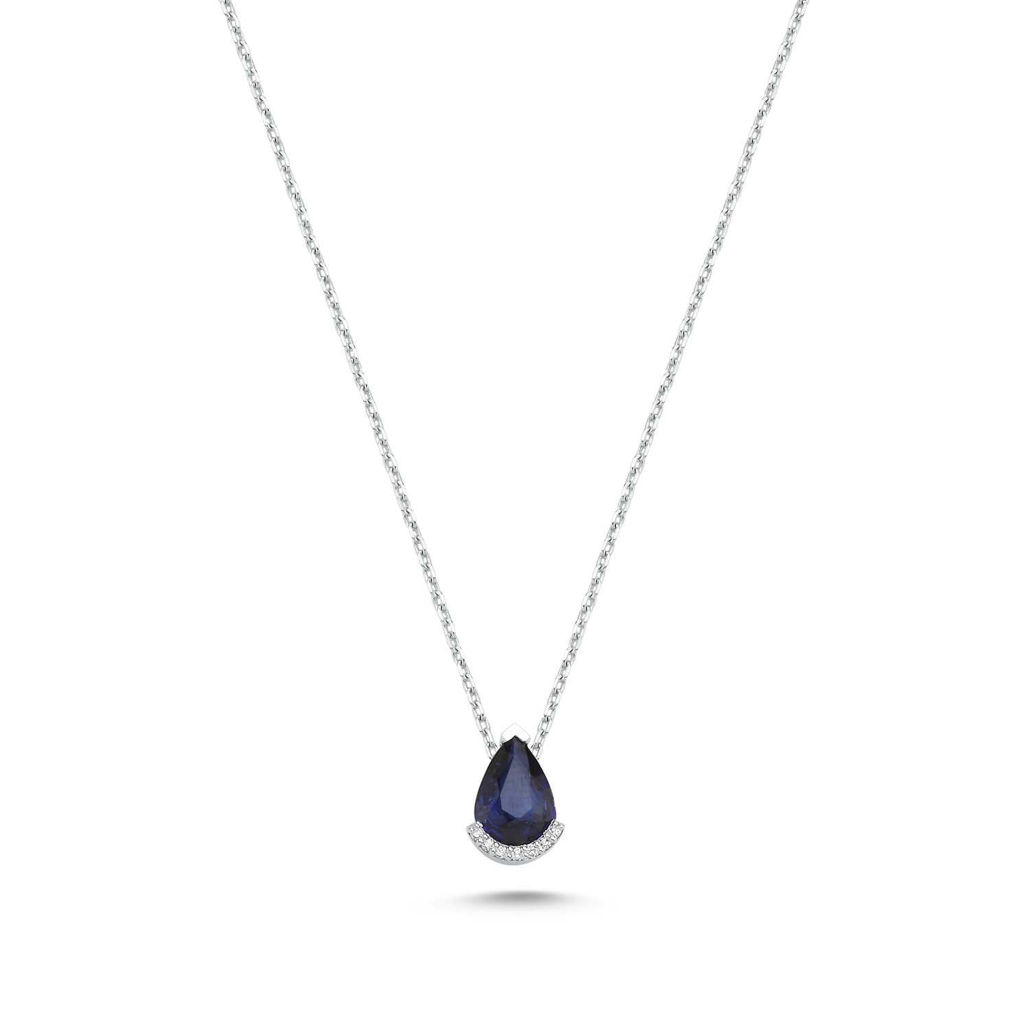 Safir Kolyeler 0,67 Karat Pırlanta Safir Kolye