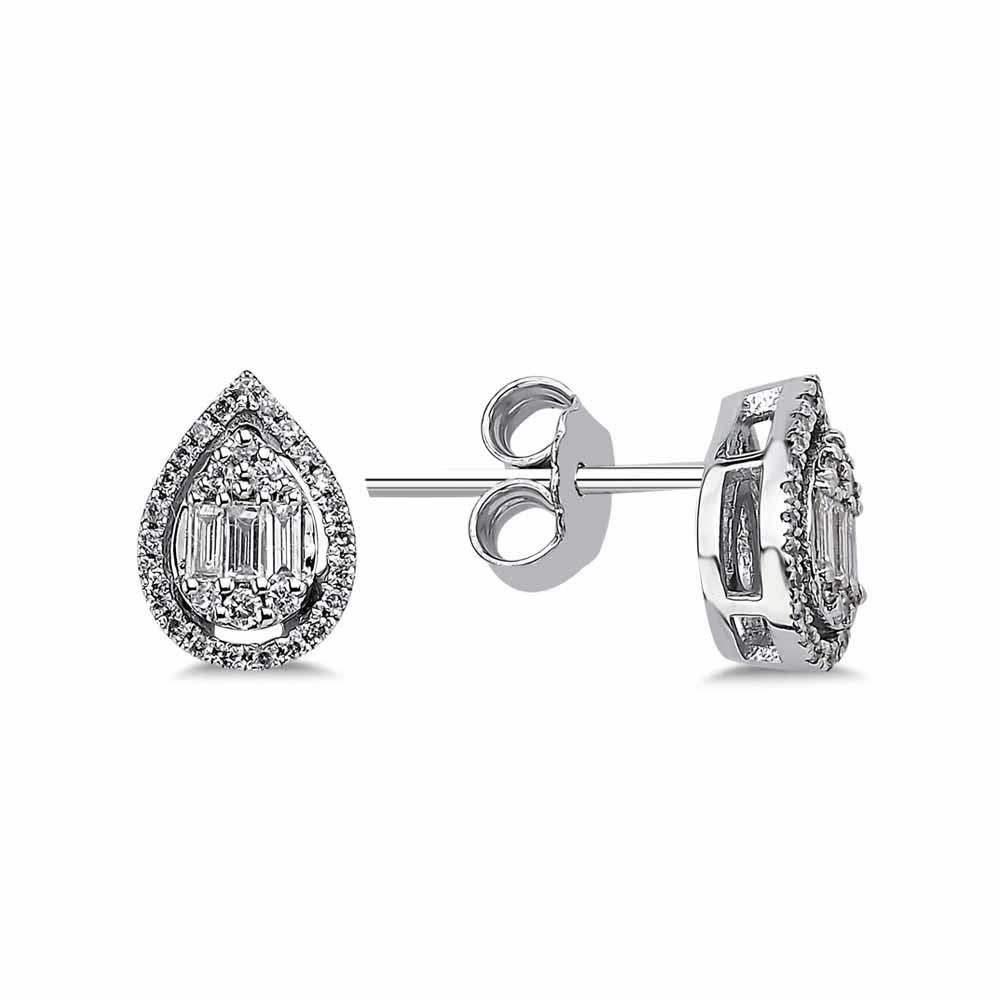 0,27 Karat Pırlanta Damla Baget Küpe