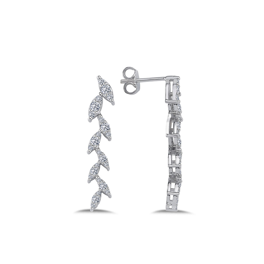 0,65 Karat Pırlanta Özel Tasarım Peony Küpe