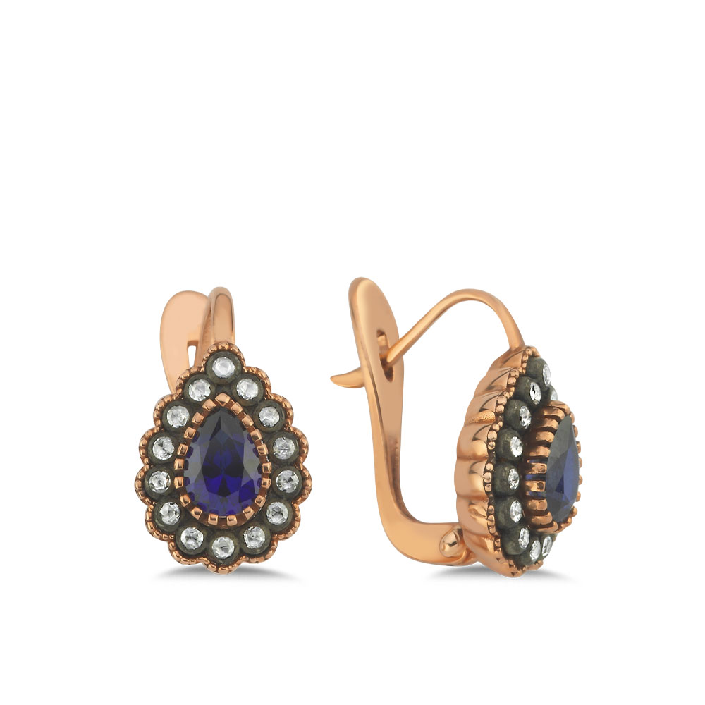 ELMAS KÜPELER 1,50 Karat Elmas Safir Küpe