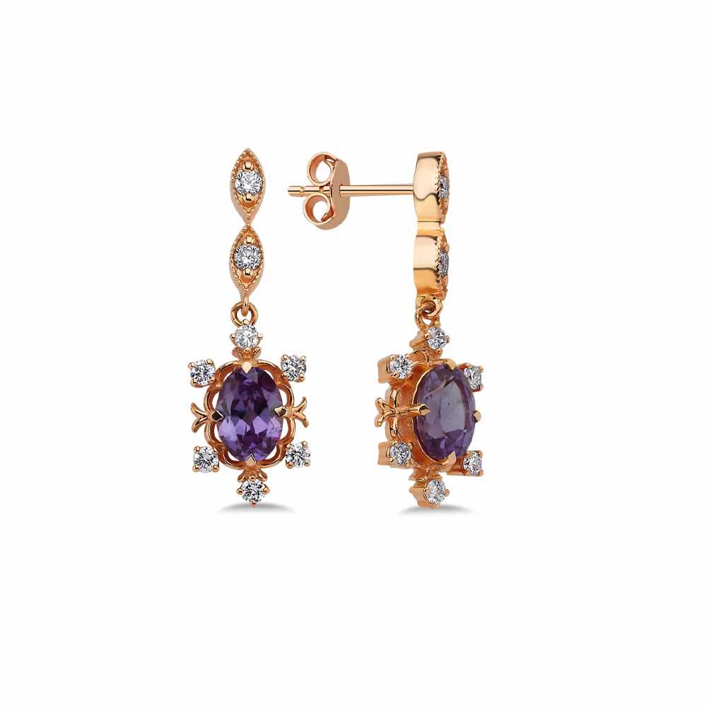 2,55 Karat Pırlanta Vintage Alexandrit Küpe