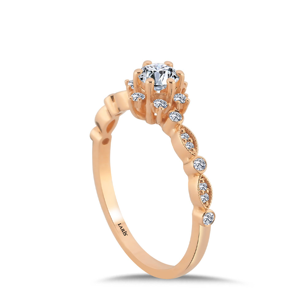 0,45 Karat Pırlanta Oval Lotus Vintage Yüzük