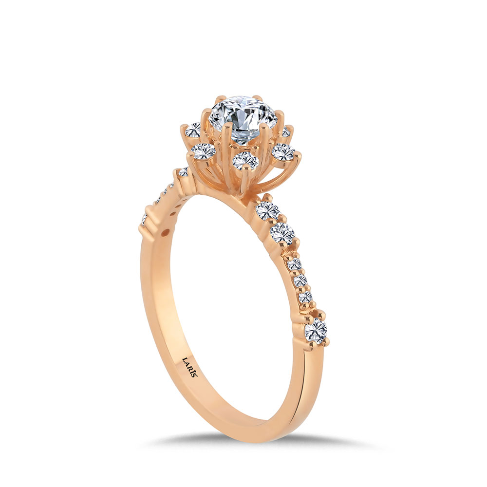 0,80 Karat Pırlanta Oval Lotus Vintage Yüzük