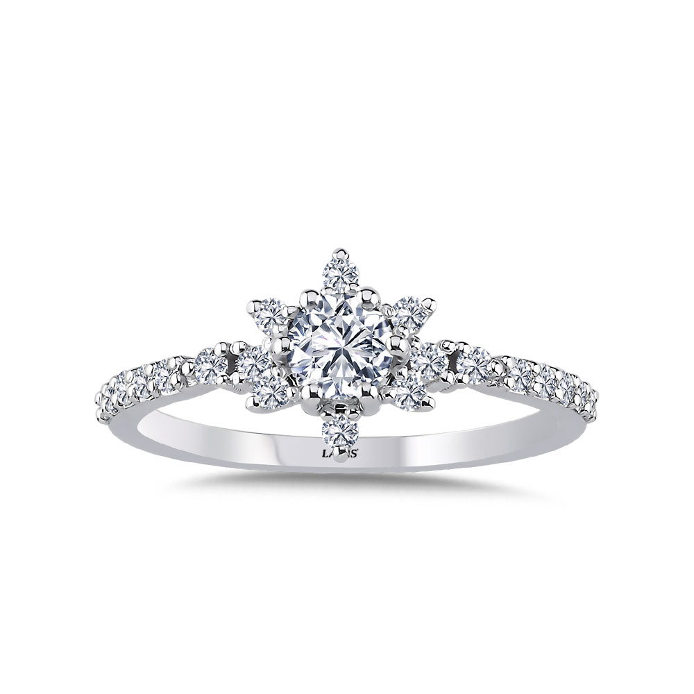 0,55 Karat Pırlanta Lotus Tektas Yüzük