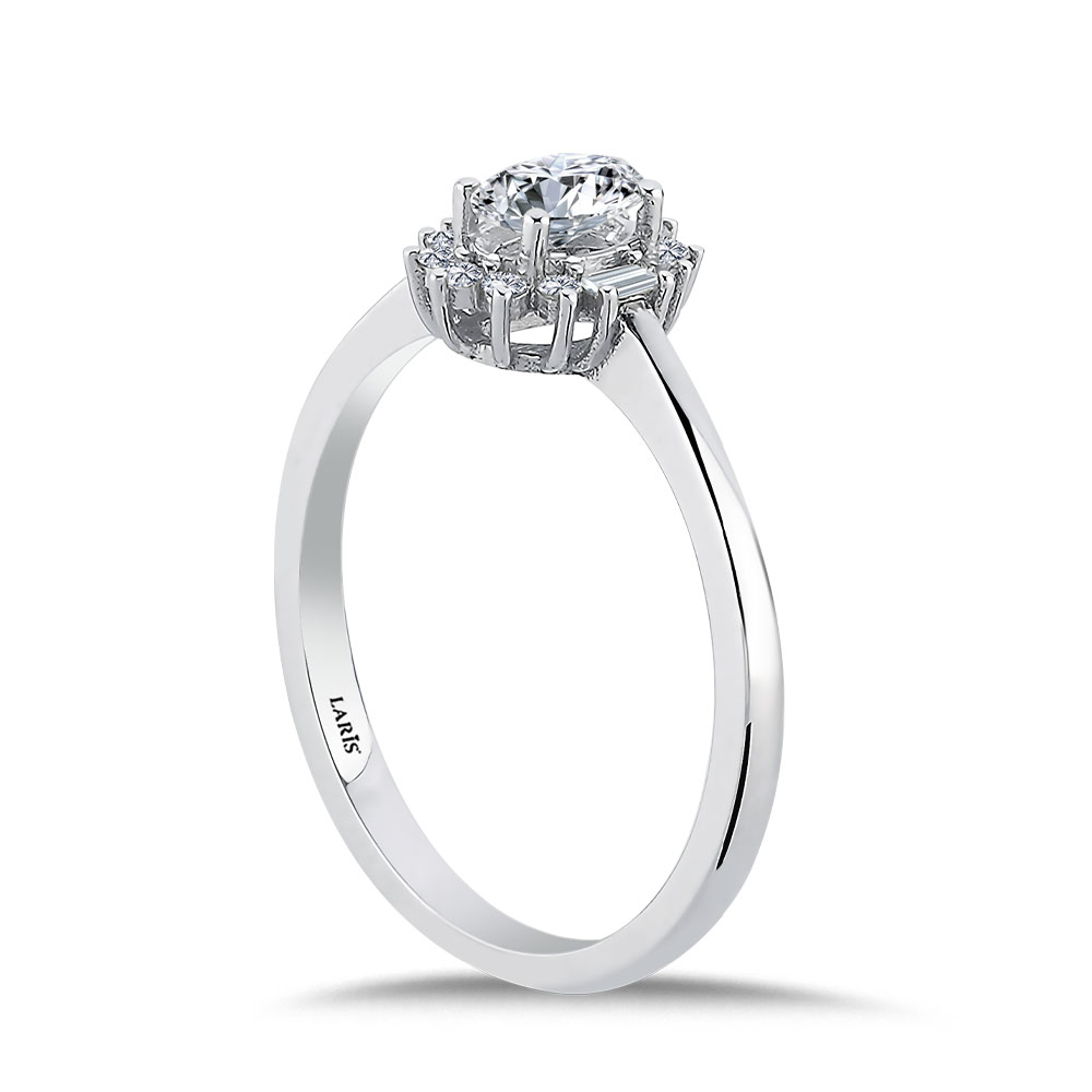 Özel Tasarım Yüzükler 0,42 Karat Pırlanta Oval Kesim Tektaş