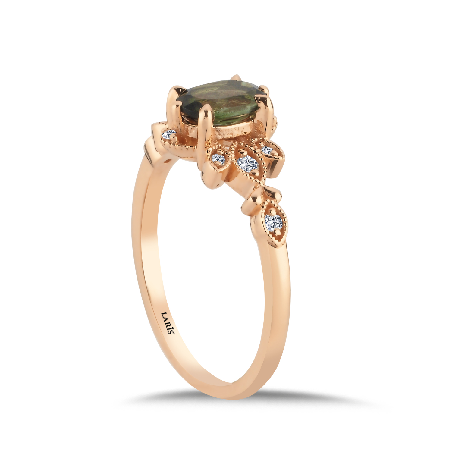 Renkli Taşlı Yüzükler 0,80 Karat Pırlanta Yüzük