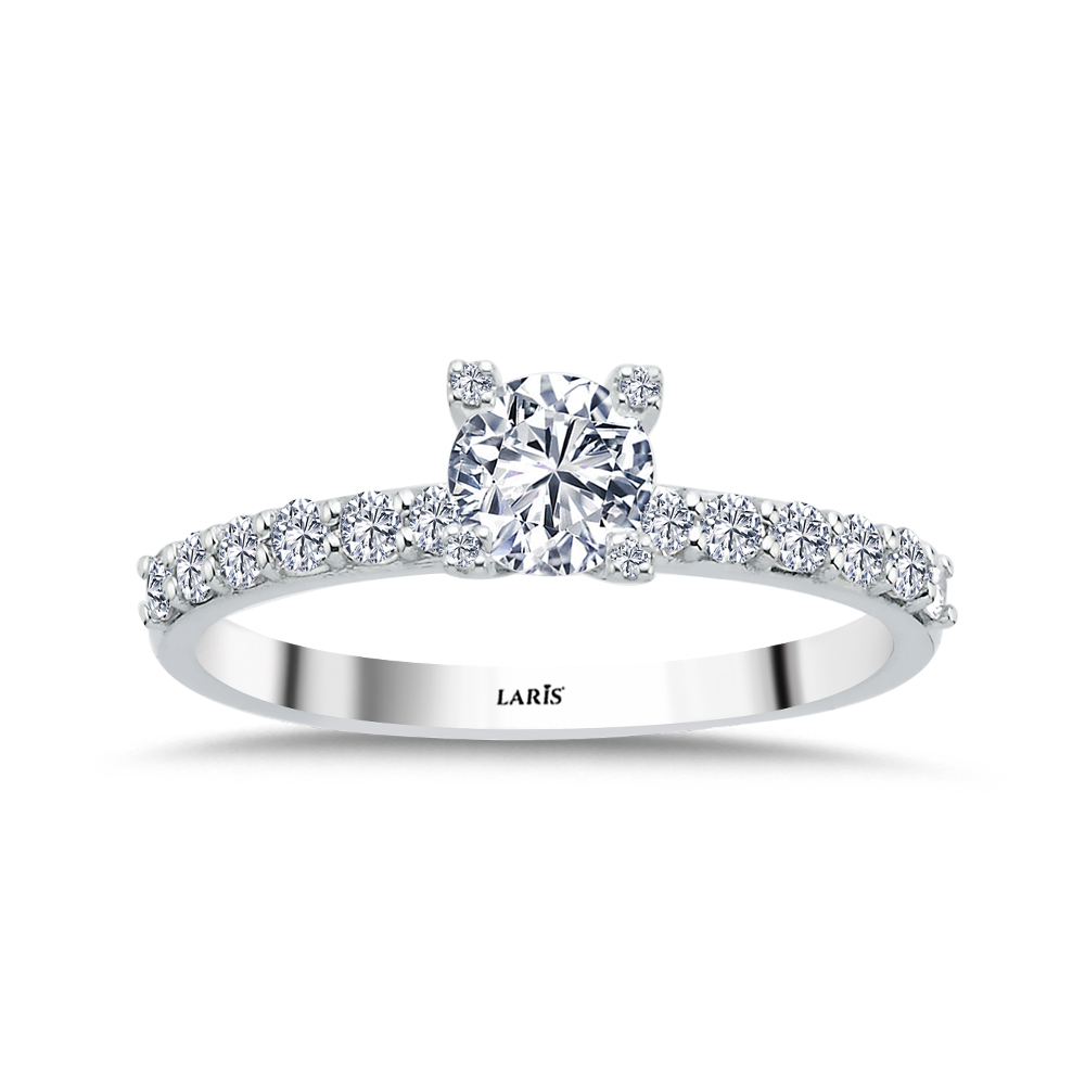 Tektaş Yüzükler 0,75 Karat Kol ve Tırnakları Taşlı Pırlanta Grace Yüzük