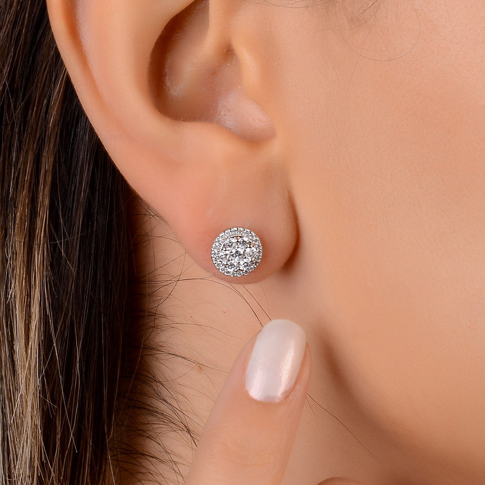 0,65 Karat Pırlanta Coronet Küpe