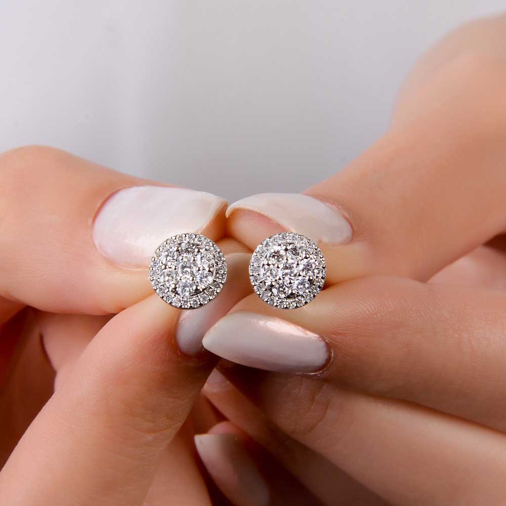 0,65 Karat Pırlanta Coronet Küpe