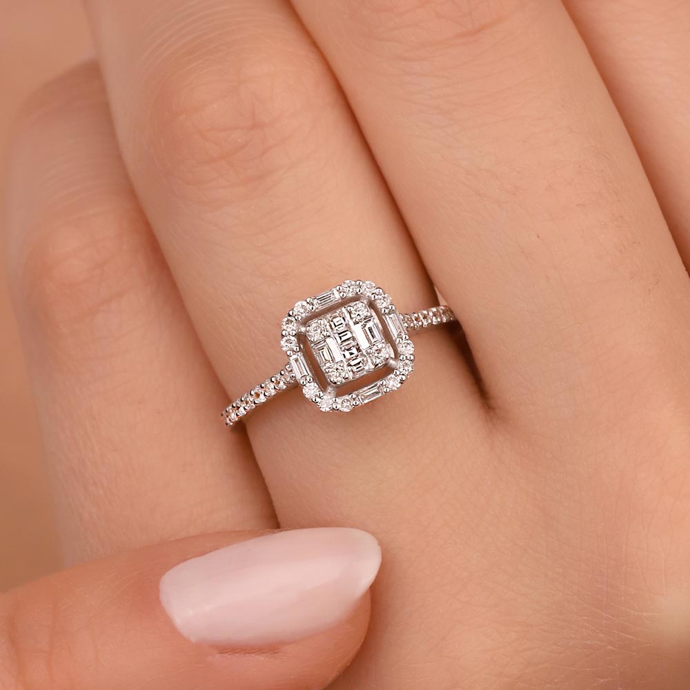 0,33 Karat Pırlanta Baget Yüzük