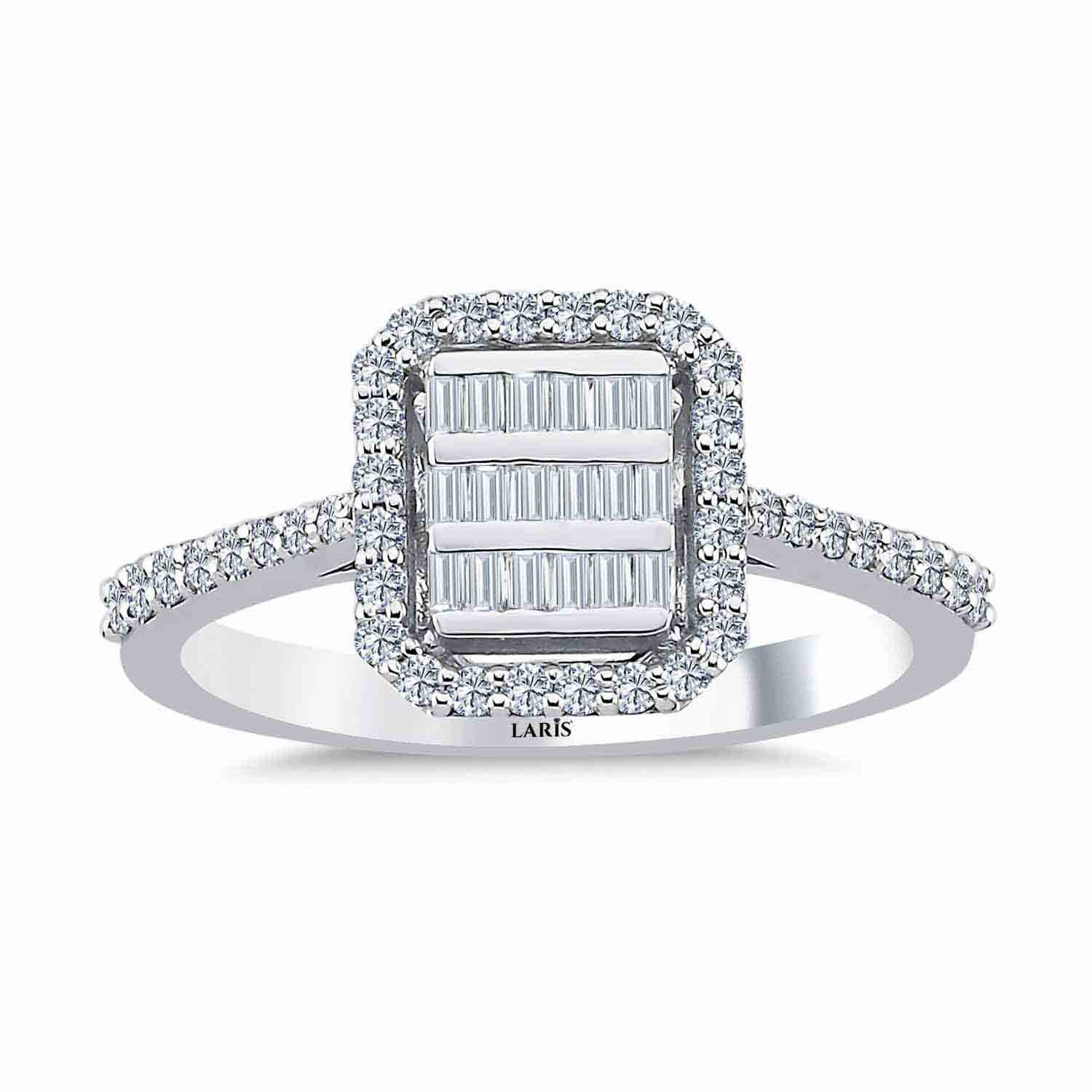 Baget Yüzükler 0,34 Karat Pırlanta Baget Yüzük